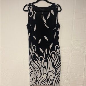 Frank Lyman Design Black and White Patterned Midi Dress